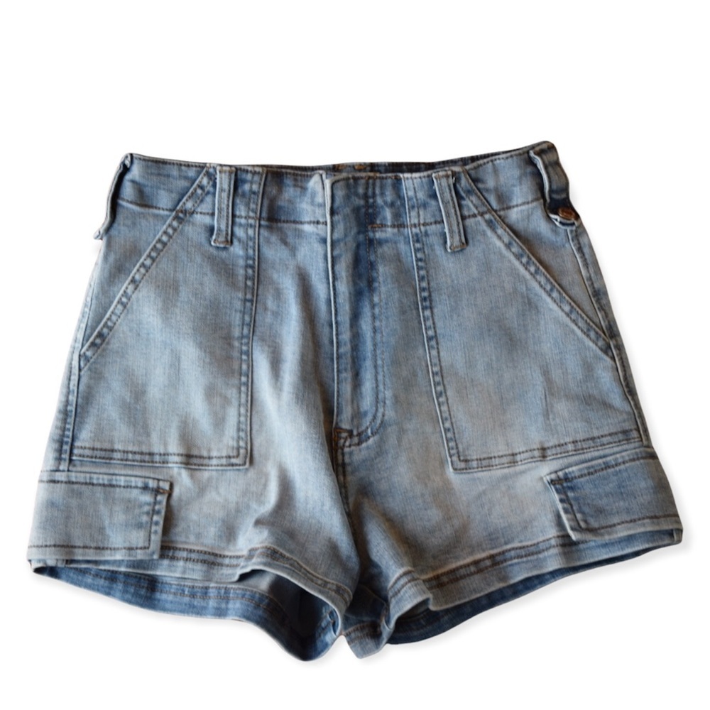 forever 21 zip front denim short
